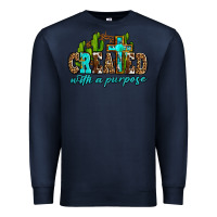 Navy created with a purpose Premium Sweatshirt - AdoDesignShop