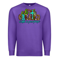 Purple created with a purpose Premium Sweatshirt - AdoDesignShop