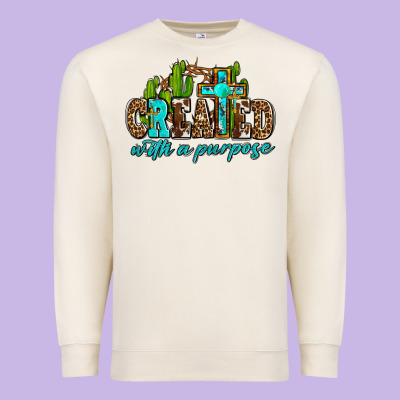 Created With A Purpose Premium Sweatshirt Designed By Adodesignshop