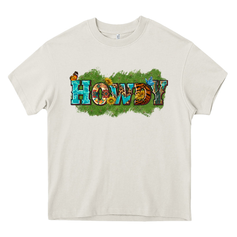 Western Howdy Heavy Core Tee by texasbilliewilder | Teevron