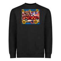 Black 4th of july truck cow mousepad Heavyweight Sweatshirt - BarkalooDesign