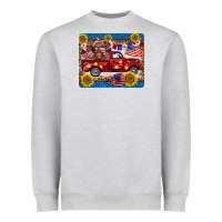 4th Of July Truck Cow Mousepad Heavyweight Sweatshirt | Teevron