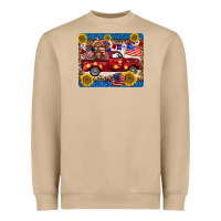Mushroom 4th of july truck cow mousepad Heavyweight Sweatshirt - BarkalooDesign
