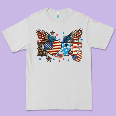 Love America Wings 4th Of July Premium Tee Designed By Howdyjamesfarm