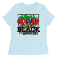 Baby Blue young gifted and black Ladies Tee - CowGirlArtShop