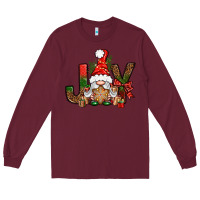 Burgundy joy christmas with gnome bbs Long Sleeve Tee - BundleAndBundleShop