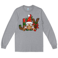Heather Grey joy christmas with gnome bbs Long Sleeve Tee - BundleAndBundleShop