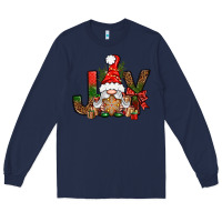Navy joy christmas with gnome bbs Long Sleeve Tee - BundleAndBundleShop