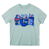 Arona Colon Cancer coffee cups blue ribbon Heavy Core Tee - NancyCooperArtShop