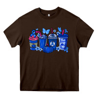 Chocolate Brown Colon Cancer coffee cups blue ribbon Heavy Core Tee - NancyCooperArtShop
