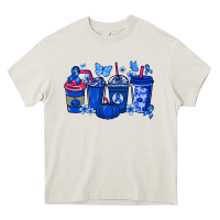 Cream Colon Cancer coffee cups blue ribbon Heavy Core Tee - NancyCooperArtShop