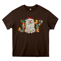Chocolate Brown pomeranian christmas joy Heavy Core Tee - RanaPortraitStore