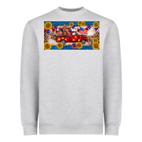 Heather Grey 4th of july truck cow license plate Heavyweight Sweatshirt - BarkalooDesign