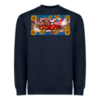 Navy 4th of july truck cow license plate Heavyweight Sweatshirt - BarkalooDesign
