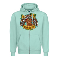 Seafoam scottish calf sunflowers rainbow Zipper Hoodie - BarkalooDesign