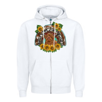 White scottish calf sunflowers rainbow Zipper Hoodie - BarkalooDesign