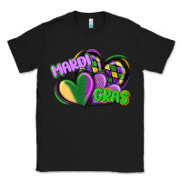 Black mardi gras heart Classic Tee - CowGirlArtShop