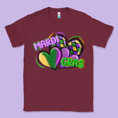 Mardi Gras Heart Classic Tee Designed By Cowgirlartshop