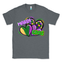 Charcoal Heather mardi gras heart Classic Tee - CowGirlArtShop