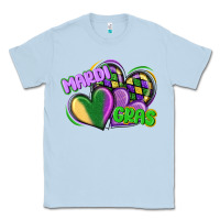 Dusty Blue mardi gras heart Classic Tee - CowGirlArtShop