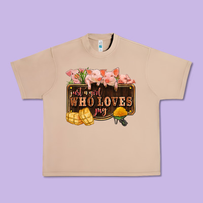 Just A Girl Who Loves Pig Olivia Urban Heavy Tee Designed By Oliviacreatesart