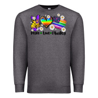 Charcoal Heather peace love  equality Premium Sweatshirt - AdoDesignShop