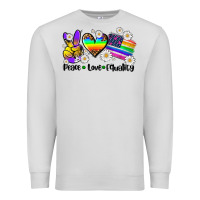 Dove Grey peace love  equality Premium Sweatshirt - AdoDesignShop