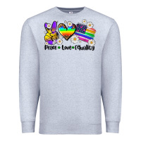 Heather Grey peace love  equality Premium Sweatshirt - AdoDesignShop