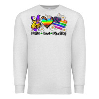 Oatmeal Heather peace love  equality Premium Sweatshirt - AdoDesignShop