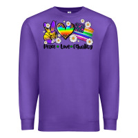 Purple peace love  equality Premium Sweatshirt - AdoDesignShop