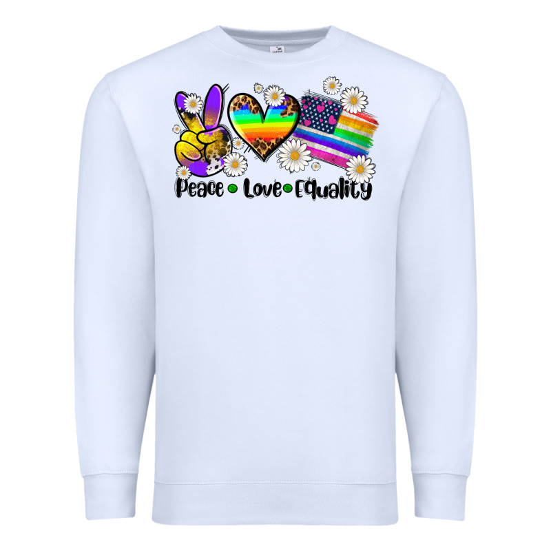 Peace Love  Equality Premium Sweatshirt by AdoDesignShop | Teevron