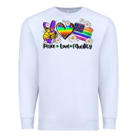 White peace love  equality Premium Sweatshirt - AdoDesignShop