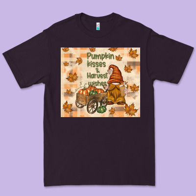 Pumpkin Kisses And Harvest Wishes Premium Tee Designed By Tumblerdesignbyshophia