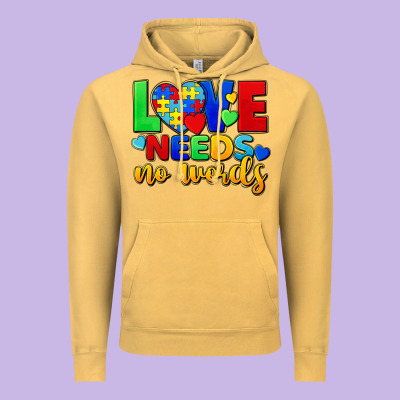Love Needs No Words Vintage Hoodie Designed By Fadigitalartstudio