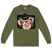Army Green pig halloween Long Sleeve Tee - RanaPortraitStore