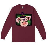 Burgundy pig halloween Long Sleeve Tee - RanaPortraitStore