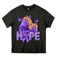 Asphalt Hope lavender ribbon all cancers Heavy Core Tee - NancyCooperArtShop