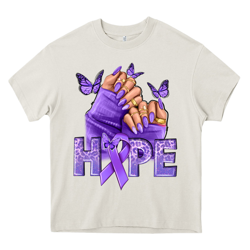 Hope Lavender Ribbon All Cancers Heavy Core Tee by NancyCooperArtShop | Teevron