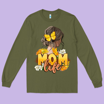 Mom Life Mother's Day Long Sleeve Tee Designed By Fadigitalartstudio