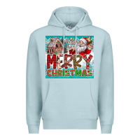 Blue Mist merry Christmas Premium Hoodie - CowhideDigitalArt