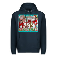 Navy merry Christmas Premium Hoodie - CowhideDigitalArt
