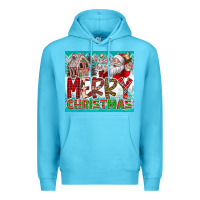 Ocean Blue merry Christmas Premium Hoodie - CowhideDigitalArt