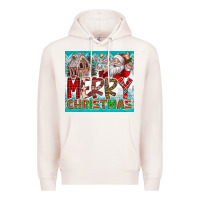 Pale Pink merry Christmas Premium Hoodie - CowhideDigitalArt