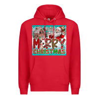 Red merry Christmas Premium Hoodie - CowhideDigitalArt