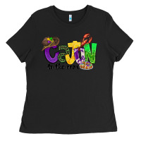 Black cajun to the core mardi gras Ladies Tee - CowGirlArtShop