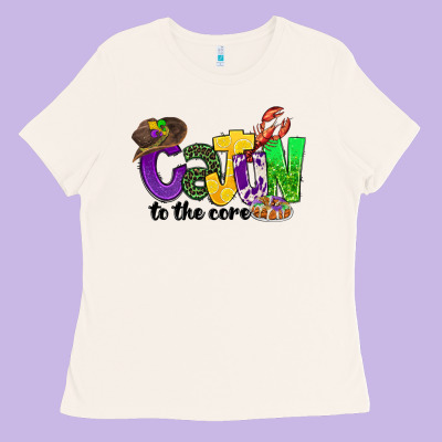 Cajun To The Core Mardi Gras Ladies Tee Designed By Cowgirlartshop