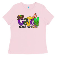 Bubblegum Pink cajun to the core mardi gras Ladies Tee - CowGirlArtShop