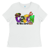 White cajun to the core mardi gras Ladies Tee - CowGirlArtShop