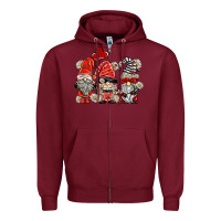 Burgundy ladybug  gnomies Zipper Hoodie - BarkalooDesign