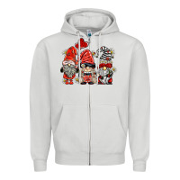 Dove Grey ladybug  gnomies Zipper Hoodie - BarkalooDesign